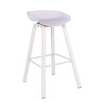 PENT Σκαμπό Bar, Μέταλλο Βαφή Άσπρο, PP Άσπρο 49x52x72/84cm - Image 8