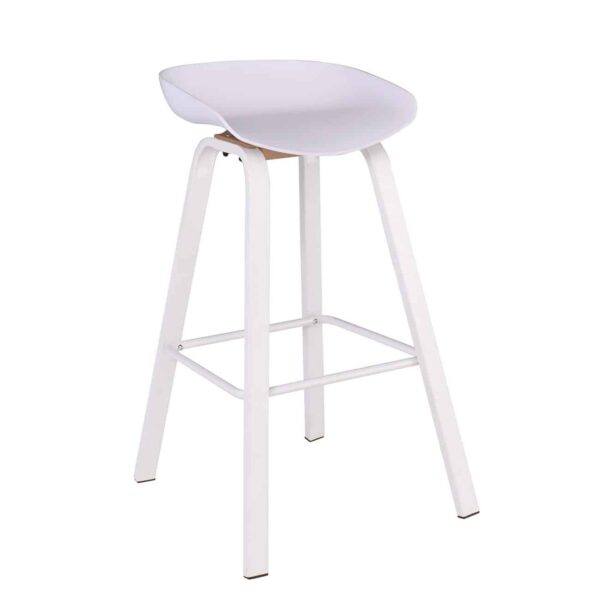 PENT Σκαμπό Bar, Μέταλλο Βαφή Άσπρο, PP Άσπρο 49x52x72/84cm - Image 8