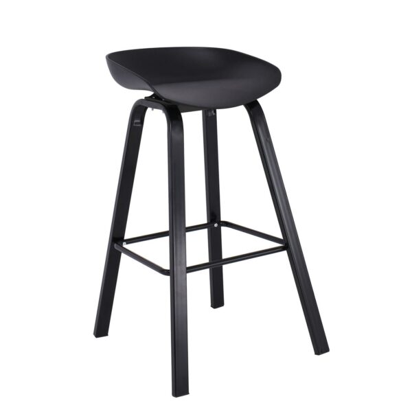 PENT Σκαμπό Bar, Μέταλλο Βαφή Μαύρο, PP Μαύρο 49x52x72/84cm - Image 8