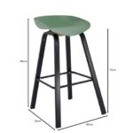 PENT Σκαμπό Bar, Μέταλλο Βαφή Μαύρο, PP Πράσινο 49x52x72/84cm - Image 12