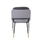 SELECT Καρέκλα Τραπεζαρίας- Κουζίνας, Μέταλλο Βαφή Μαύρο, Pu Ανοιχτό-Σκούρο Γκρι 56x54x78cm - Image 10