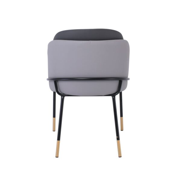 SELECT Καρέκλα Τραπεζαρίας- Κουζίνας, Μέταλλο Βαφή Μαύρο, Pu Ανοιχτό-Σκούρο Γκρι 56x54x78cm - Image 10