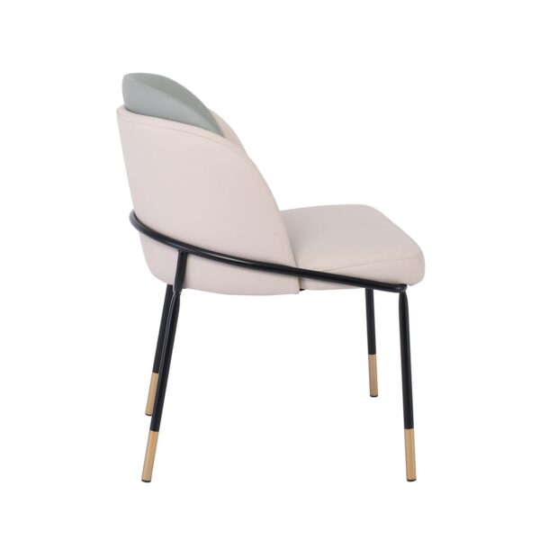 SELECT Καρέκλα Τραπεζαρίας- Κουζίνας, Μέταλλο Βαφή Μαύρο, Pu Μπεζ-Sage Green 56x54x78cm - Image 9