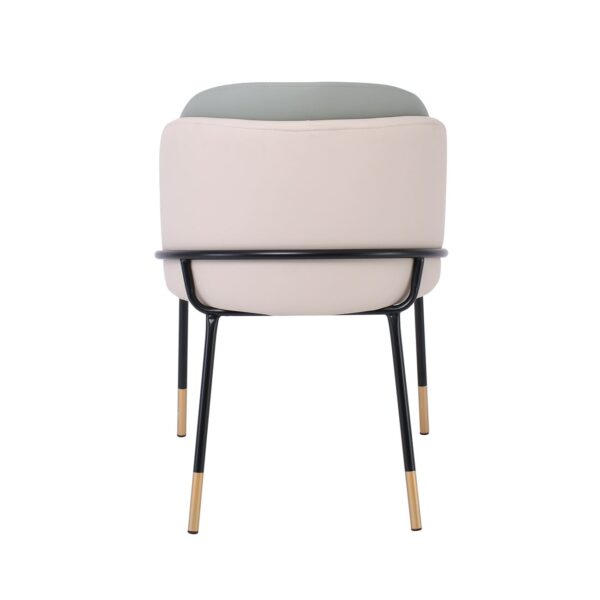 SELECT Καρέκλα Τραπεζαρίας- Κουζίνας, Μέταλλο Βαφή Μαύρο, Pu Μπεζ-Sage Green 56x54x78cm - Image 10