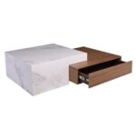 TIM Τραπεζάκι Σαλονιού - Καθιστικού Διπλό, Ξύλο Απόχρωση Άσπρο-Καρυδί 80x80x25cm / 80x80x35cm - Image 6