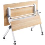 UNIT Γραφείο Η/Υ, Μέταλλο Βαφή Άσπρο, Melamine Απόχρωση Sonoma 120x55x75cm - Image 6