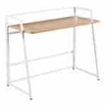 UNIT Γραφείο Η/Υ Πτυσσόμενο, Μέταλλο Βαφή Άσπρο, Melamine Απόχρωση Sonoma 110x48x86cm - Image 5