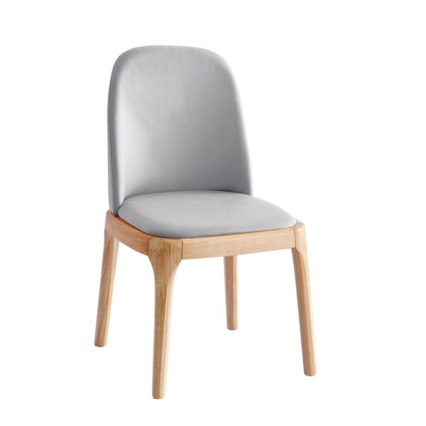 VISTA Καρέκλα Τραπεζαρίας- Κουζίνας, Απόχρωση Natural Oak Pu Ανοιχτό Γκρι 49x52x87cm - Image 5