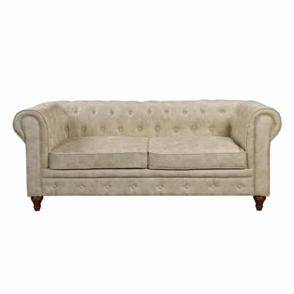 CHESTERFIELD York Kαναπές 3Θέσιος Σαλονιού - Καθιστικού, Ύφασμα Απόχρωση Μπεζ 190x82x77cm - Image 4