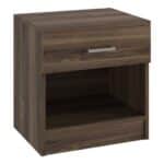 LIFE-W Κομοδίνο με 1 Συρτάρι, Απόχρωση Καρυδί 45x35x47cm - Image 3