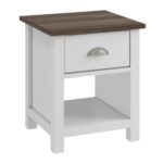 LUXOR Κομοδίνο Απόχρωση Καρυδί - Άσπρο 45x40x50cm - Image 4