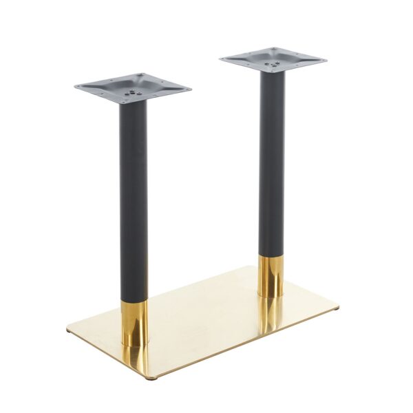 FLASH Βάση Τραπεζιού Μακρόστενη Μέταλλο Βαφή Μαύρο-Χρυσό (17,00 Kg) 70x40cm H.72cm - Image 4