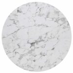 HPL (High Pressure Laminated) Επιφάνεια Τραπεζιού Απόχρωση White Marble, UV Φ70cm/12mm - Image 5