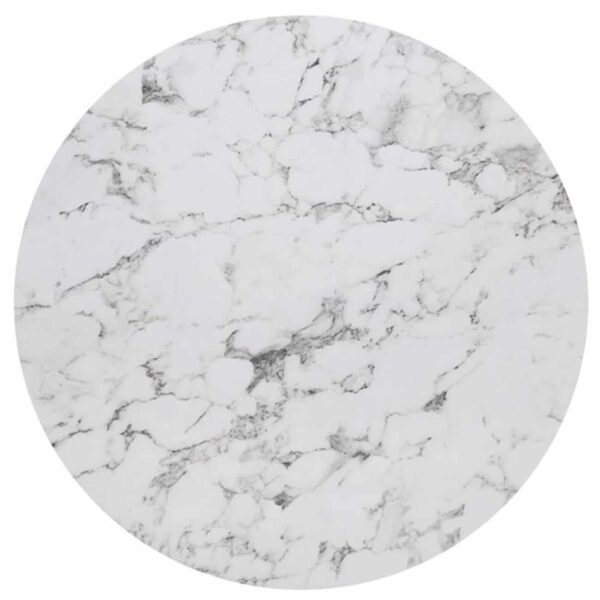 HPL (High Pressure Laminated) Επιφάνεια Τραπεζιού Απόχρωση White Marble, UV Φ70cm/12mm - Image 5