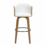 ENZO Σκαμπό Bar Φυσικό, Pu Άσπρο 50x50x78/103cm - Image 9