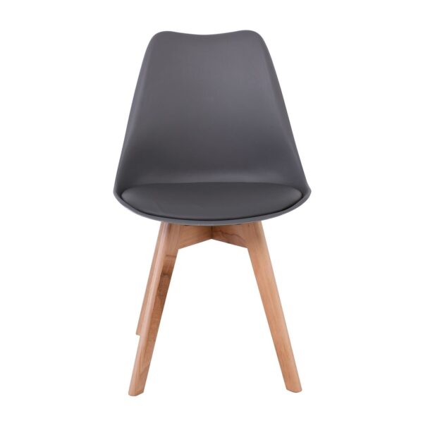 MARTIN Καρέκλα Τραπεζαρίας Κουζίνας, Ξύλο, PP Ανθρακί, Αμοντάριστη Ταπετσαρία 48x56x82cm - Image 10