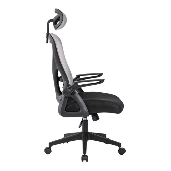 BF3050 Πολυθρόνα Γραφείου- Διευθυντή, Mesh Μαύρο-Γκρι, Μπράτσα up-down 63x63x118/128cm - Image 9