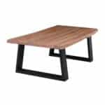 LIZARD-W Τραπεζάκι Σαλονιού Καθιστικού, Μέταλλο Βαφή Μαύρο, Ξύλο Ακακία Φυσικό 115x60x40cm - Image 4