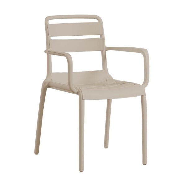 SERENATA Πολυθρόνα Στοιβαζόμενη, PP-UV Cappuccino 54x58x81cm - Image 5