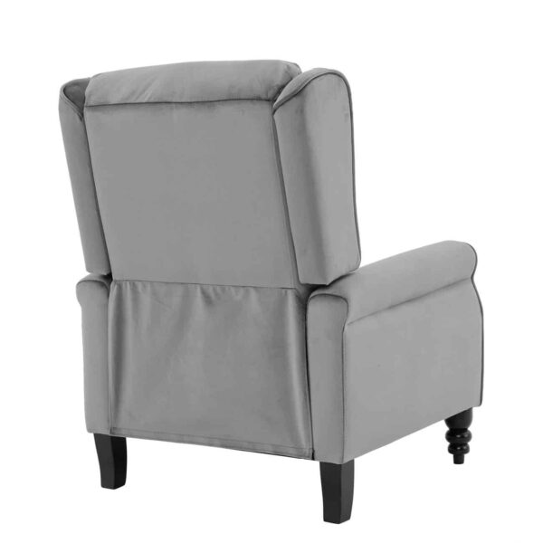 SIMPLE Relax Πολυθρόνα Μπερζέρα Σαλονιού, Καθιστικού, Ύφασμα Velure Γκρι 72x84x97cm - Image 12