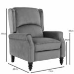SIMPLE Relax Πολυθρόνα Μπερζέρα Σαλονιού, Καθιστικού, Ύφασμα Velure Γκρι 72x84x97cm - Image 16