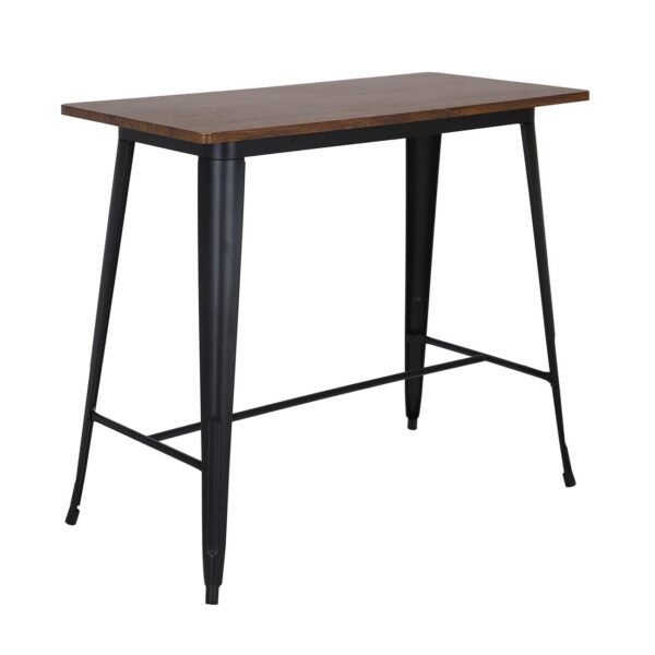 RELIX Wood Dark Oak Τραπέζι Bar-Pro, Μέταλλο Βαφή Μαύρο 120x60x102cm - Image 6