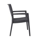 LORA-Pro Πολυθρόνα Στοιβαζόμενη, PP (Rattan Look) Απόχρωση Ανθρακί 58x61x87cm - Image 9