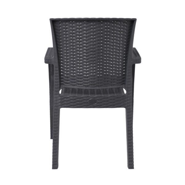 LORA-Pro Πολυθρόνα Στοιβαζόμενη, PP (Rattan Look) Απόχρωση Ανθρακί 58x61x87cm - Image 10