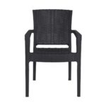 LORA-Pro Πολυθρόνα Στοιβαζόμενη, PP (Rattan Look) Απόχρωση Ανθρακί 58x61x87cm - Image 11