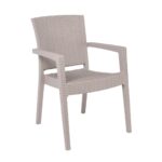 LORA-Pro Πολυθρόνα Στοιβαζόμενη, PP (Rattan Look) Απόχρωση Μπεζ 58x61x87cm - Image 8