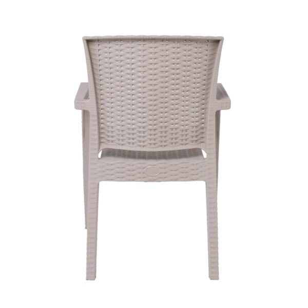 LORA-Pro Πολυθρόνα Στοιβαζόμενη, PP (Rattan Look) Απόχρωση Μπεζ 58x61x87cm - Image 10