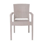 LORA-Pro Πολυθρόνα Στοιβαζόμενη, PP (Rattan Look) Απόχρωση Μπεζ 58x61x87cm - Image 11