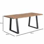 LIZARD-W Τραπέζι Κουζίνας - Τραπεζαρίας, Μέταλλο Βαφή Μαύρο, Ξύλο Ακακία Φυσικό 140x80x78cm - Image 6