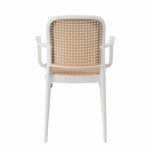 FLORENCE Πολυθρόνα PP Άσπρο, PP Rattan Μπεζ, Στοιβαζόμενη 54x54x84cm - Image 10