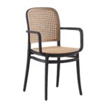 FLORENCE Πολυθρόνα PP Μαύρο, PP Rattan Μπεζ, Στοιβαζόμενη 54x54x84cm - Image 5