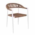 MADY Πολυθρόνα Βεράντας-Κήπου ALU Άσπρο, Rope Wicker Φυσικό, Στοιβαζόμενη 56x59x78cm - Image 7