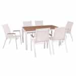 VIRNA Set Τραπεζαρία: Τραπέζι + 6 Πολυθρόνες, Μέταλλο Βαφή Άσπρο, Polywood Φυσικό Table:150x90x73 Chair:56x63x90 - Image 6
