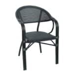 VEGERA Πολυθρόνα Dining Αλουμίνιο Βαφή Μαύρο Textilene Μαύρο, Στοιβαζόμενη 57x58x83cm - Image 5