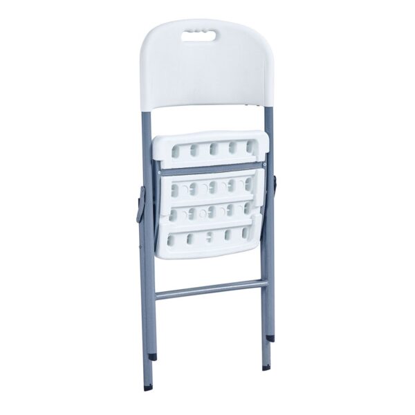BLOW Καρέκλα Πτυσσόμενη, Μέταλλο Βαφή Γκρι, HDPE Άσπρο 56x47x84cm - Image 6