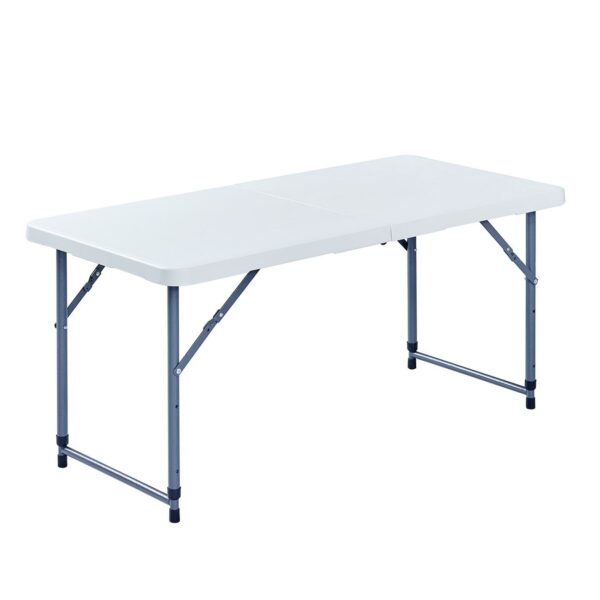 BLOW-R Τραπέζι Catering Πτυσσόμενο (Βαλίτσα) - Ρυθμ/νο Ύψος, Μέταλλο Γκρι, HDPE Άσπρο 122x60cm H.56/73cm - Image 6