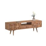 TEKA-W Έπιπλο TV Ξύλο Ακακία Φυσικό 140x35x45cm - Image 4