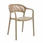 DONNA Πολυθρόνα Στοιβαζόμενη, PP-UV Tortora, Rope Wicker Φυσικό 57x55x79cm - Image 8