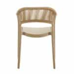 DONNA Πολυθρόνα Στοιβαζόμενη, PP-UV Tortora, Rope Wicker Φυσικό 57x55x79cm - Image 9