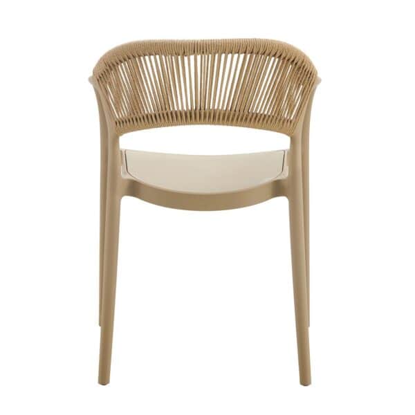 DONNA Πολυθρόνα Στοιβαζόμενη, PP-UV Tortora, Rope Wicker Φυσικό 57x55x79cm - Image 9