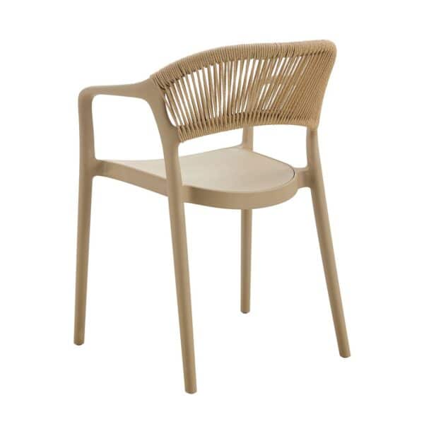 DONNA Πολυθρόνα Στοιβαζόμενη, PP-UV Tortora, Rope Wicker Φυσικό 57x55x79cm - Image 10