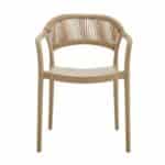 DONNA Πολυθρόνα Στοιβαζόμενη, PP-UV Tortora, Rope Wicker Φυσικό 57x55x79cm - Image 11