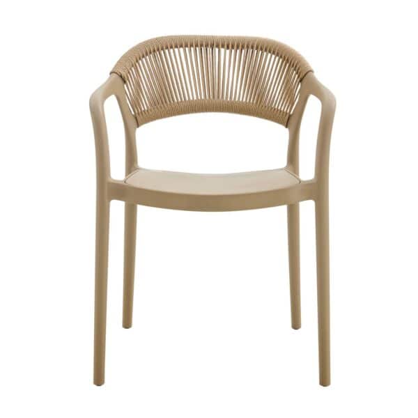 DONNA Πολυθρόνα Στοιβαζόμενη, PP-UV Tortora, Rope Wicker Φυσικό 57x55x79cm - Image 11