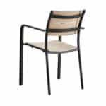 SAGA Πολυθρόνα Στοιβαζόμενη, Μέταλλο Βαφή Μαύρο, PP-UV Tortora 56x57x84cm - Image 10