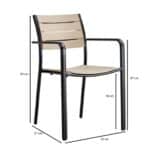 SAGA Πολυθρόνα Στοιβαζόμενη, Μέταλλο Βαφή Μαύρο, PP-UV Tortora 56x57x84cm - Image 12