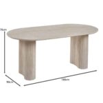 DIAZ Τραπέζι Τραπεζαρίας, ΜDF Απόχρωση Natural Stone 180x90x76cm - Image 6